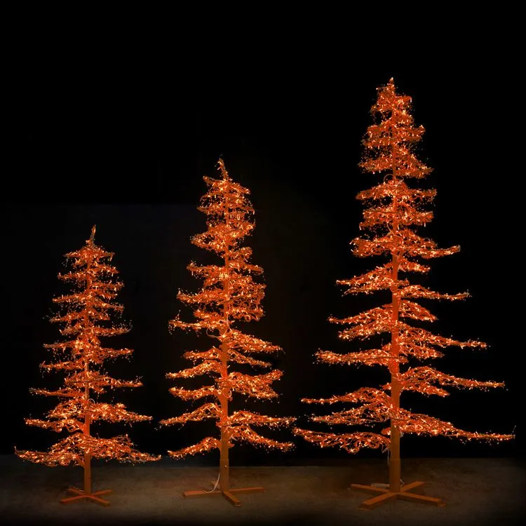 11' Ice Sculpture Christmas Tree - Amber/Orange - Image 4