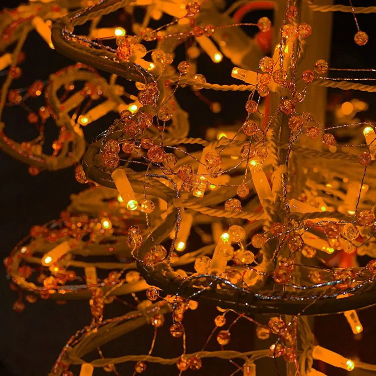 11' Ice Sculpture Christmas Tree - Amber/Orange - Image 3