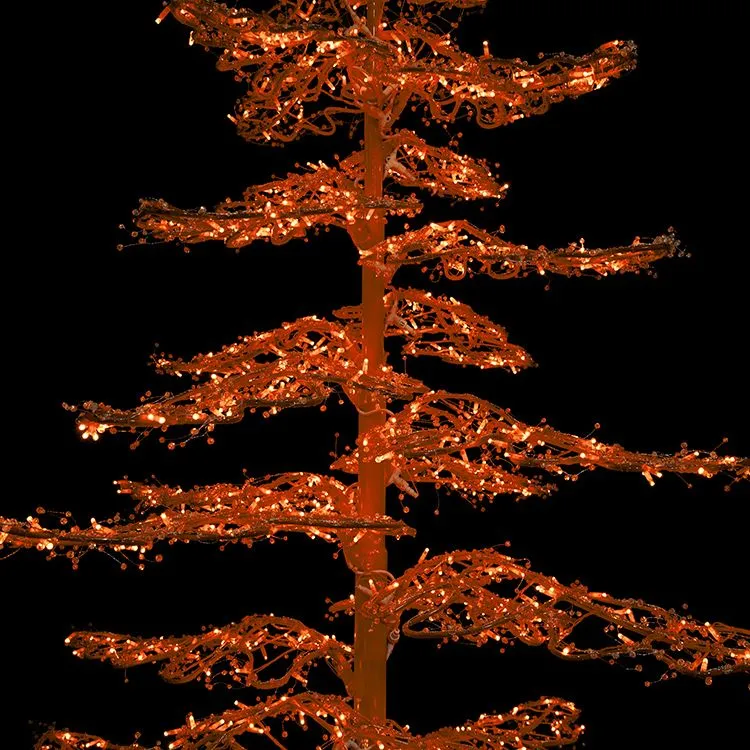 11' Ice Sculpture Christmas Tree - Amber/Orange - Image 2