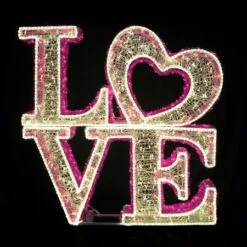 5.5' 3D LED Love - Warm White And Pink Twinkle