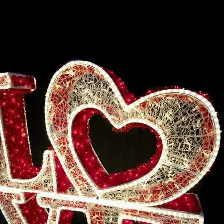5.5' 3D LED Love - Warm White And Red Twinkle - Image 2
