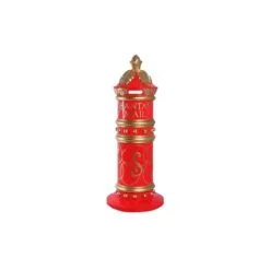5.5' Red And Gold Santa Mailbox
