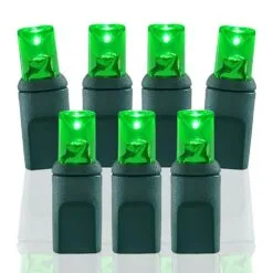 Wide Angle Conical Battery Operated LED D Cell 50 Lights - Green