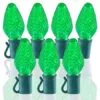 26 Light Lime Green C7 LED Christmas Lights - 8" Spacing