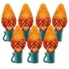 26 Light Amber/Orange C9 LED Christmas Lights - 8" Spacing