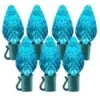 26 Light Aqua C9 LED Christmas Lights - 8" Spacing