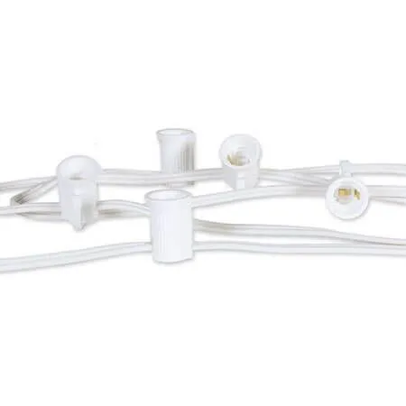 C9 Cord, 15" Spacing, White Wire, SPT-1, 50' - Image 2