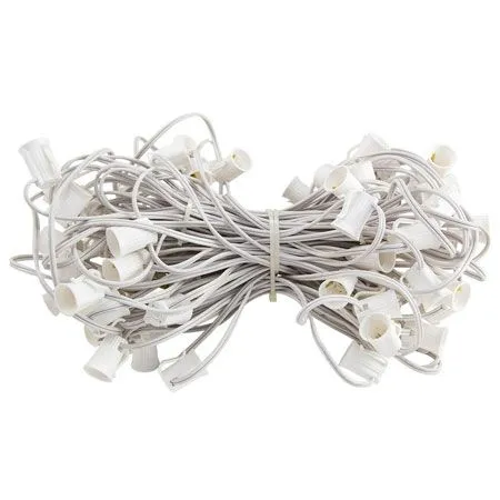 C9 Cord, 6" Spacing, White Wire, SPT-1, 100'