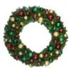 48" Unlit Decorated Wreath - DELUXE Colors Of The Holidays - Bow Option Available