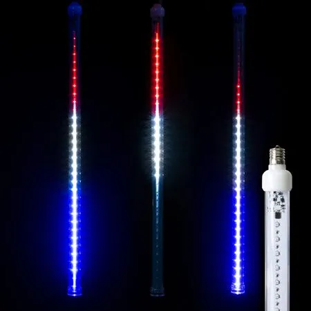 24" LED Falling Snow Tube - Red, Pure White And Blue - Pro Christmas™