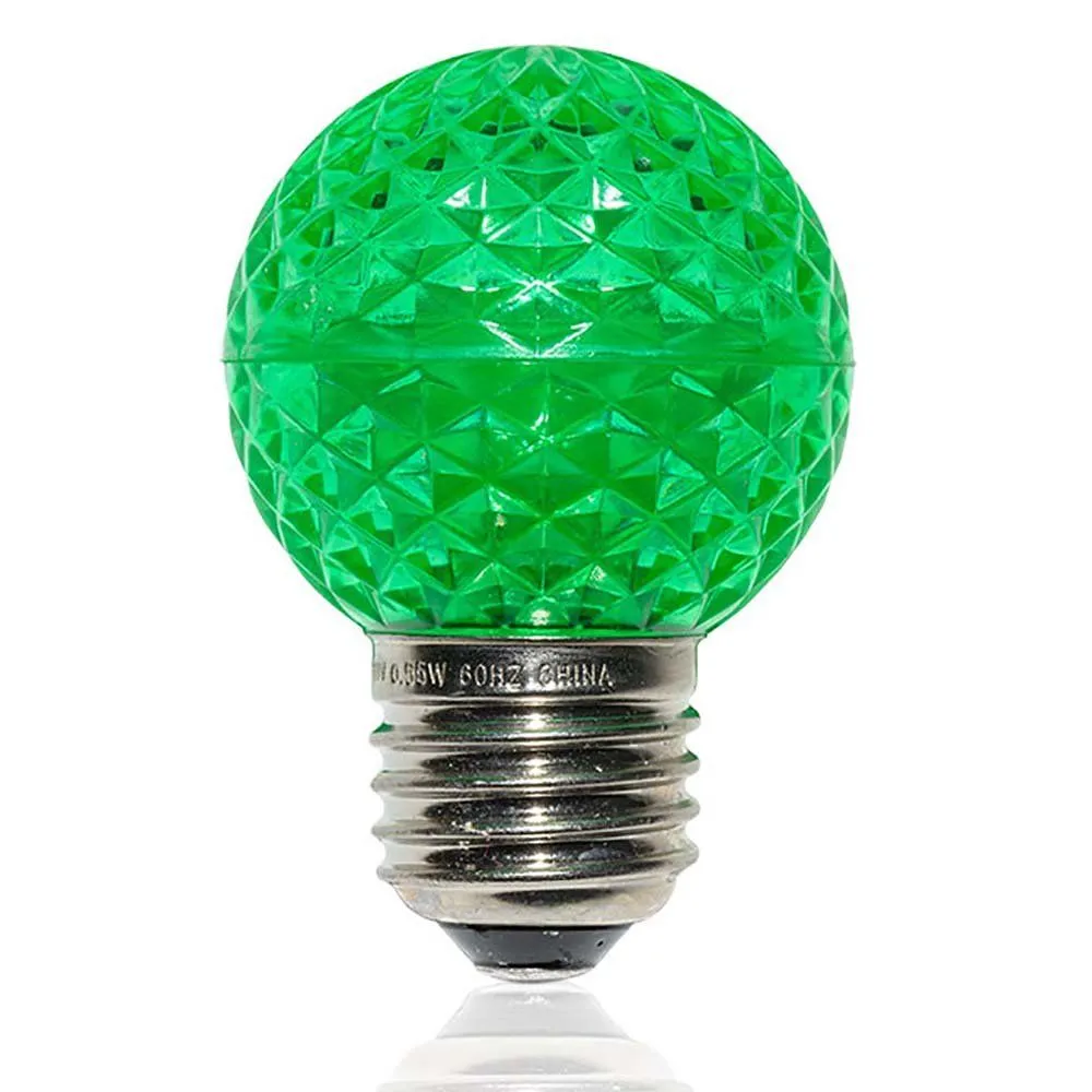 G50 LED Retrofit Bulb - Green - E26 Base - Minleon - Bag Of 10