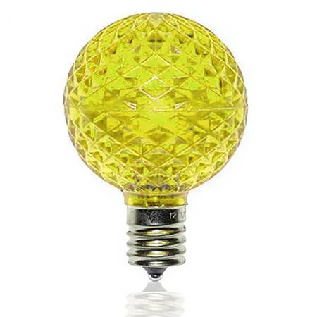 G50 SMD LED Retrofit Bulb - Yellow - C9 Base - Minleon - Bag Of 10