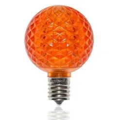 G50 SMD LED Retrofit Bulb - Amber/Orange - C9 Base - Minleon - Bag Of 10