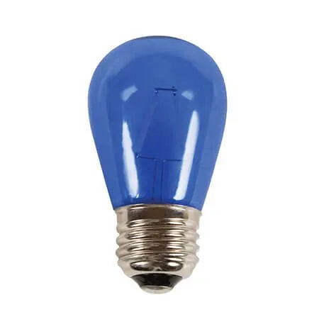 S14 LED Filament Transparent Glass Retrofit Bulb - E26 Base - Blue - Pro Christmas™ - Box Of 25