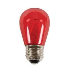 S14 LED Filament Transparent Glass Retrofit Bulb - E26 Base - Red - Pro Christmas™ - Box Of 25