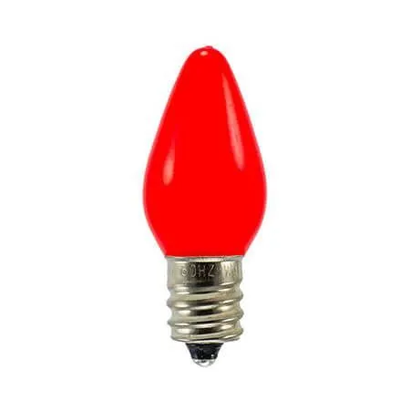 C7 SMD LED Retrofit Bulbs - Frosted Smooth - Red - Pro Christmas™ - Bag Of 25