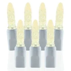 70 Light M5 Warm White LED Christmas Lights - White Wire