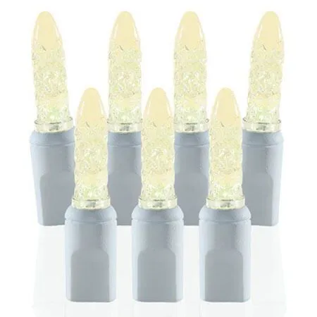 70 Light M5 Warm White LED Christmas Lights - White Wire