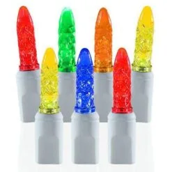 70 Light M5 Multi LED Christmas Lights - White Wire