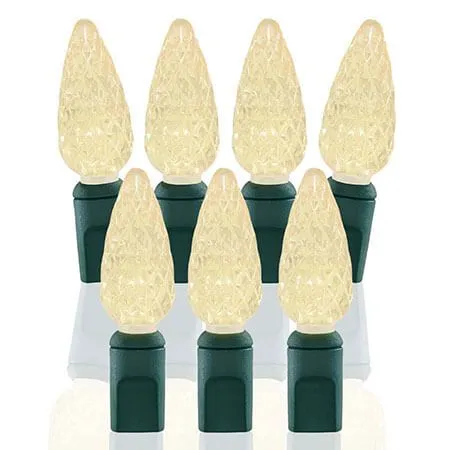 70 Light Warm White C6 LED Christmas Lights