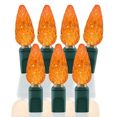 70 Light Amber/Orange C6 LED Christmas Lights