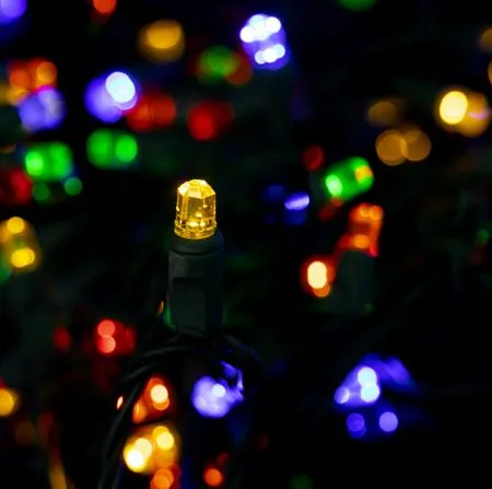 70 Light Multi Pentagon Gem LED Christmas Lights - Image 2