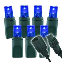 Wide Angle Conical - 6" Spacing, 50 Bulb, Grn Cord, UL Coaxial RY Plug - Full Wave - Blue