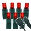 Wide Angle Conical - 4" Spacing, 100 Bulb, Grn Cord, UL Coaxial RY Plug - Full Wave - Red