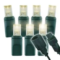 Twinkle Wide Angle Conical - 4" Spacing, 70 Bulb, Grn Cord, UL Coaxial RY Plug - Full Wave - Warm White