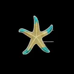 Gold And Aquamarine Deep Sea Starfish Pole Mount