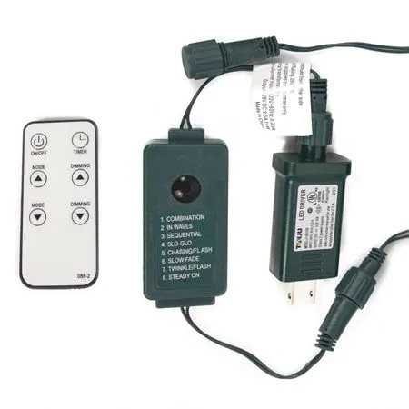 LED Cluster Light Set - 8 Function Memory Controller With Remote - 500 Bulbs - Warm White - Image 2