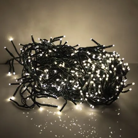 LED Cluster Light Set - 8 Function Memory Controller With Remote - 500 Bulbs - Warm White