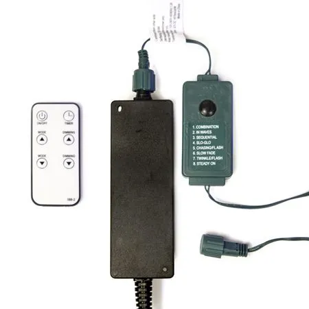 LED Cluster Light Set - 8 Function Memory Controller With Remote - 3 Sets Of 500 Bulbs - Warm White - Image 2