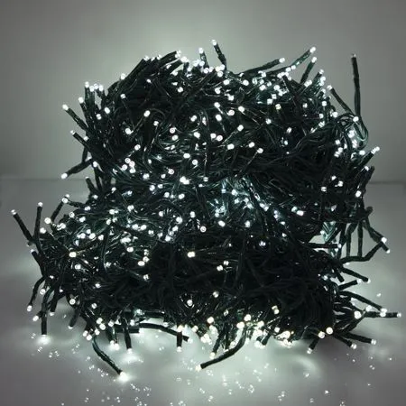 LED Cluster Light Set - 8 Function Memory Controller With Remote - 3 Sets Of 500 Bulbs - Cool Mint