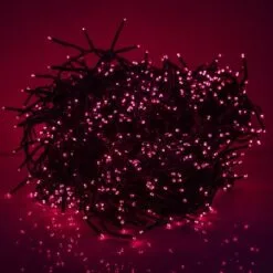 LED Cluster Light Set - 8 Function Memory Controller With Remote - 3 Sets Of 500 Bulbs - Magenta