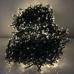 LED Cluster Light Set - 8 Function Memory Controller With Remote - 3 Sets Of 500 Bulbs - Warm White