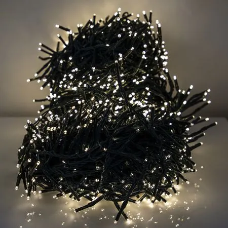 LED Cluster Light Set - 8 Function Memory Controller With Remote - 3 Sets Of 500 Bulbs - Warm White