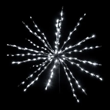 18" Silver Twinkle Starburst - Pure White LED Lights