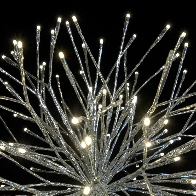 24" Silver Twinkle Starburst - Warm White LED Lights - Image 3