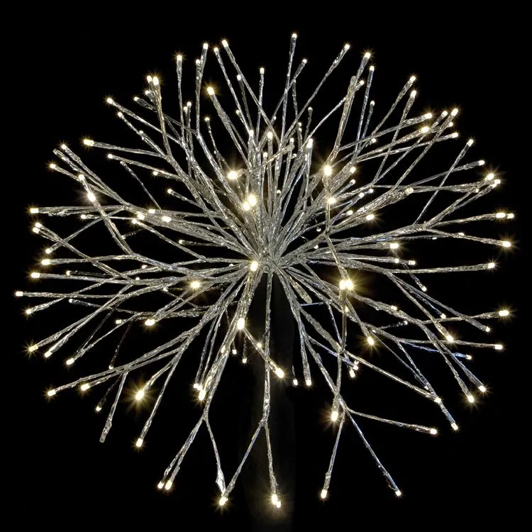 24" Silver Twinkle Starburst - Warm White LED Lights - Image 2