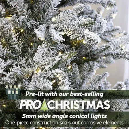 7.5' Indoor LED Flocked Appalachian Spruce Christmas Tree - Warm White - Image 2