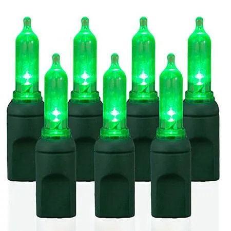 70 Light T5 Smooth Green LED Christmas Lights