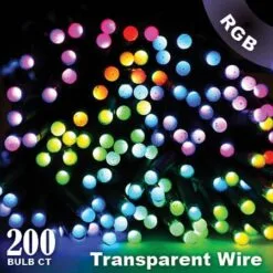 Twinkly Pro - RGB Capsule - 200 Lights - 4" Spacing - Transparent Wire - Single Line (2020)