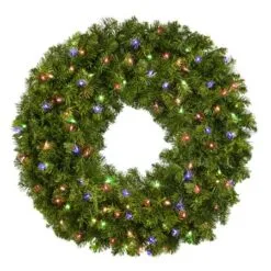 36" Lit Multicolor Deluxe Oregon Fir Wreath - Bow Option Available