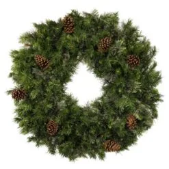 48" Unlit Deluxe Mixed Pine Wreath - Bow Option Available
