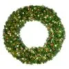48" Lit Pure White And Red Deluxe Oregon Fir Wreath - Bow Option Available
