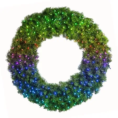 60" Twinkly Pro RGBW Deluxe Oregon Fir Wreath - Bow Option Available - Image 2