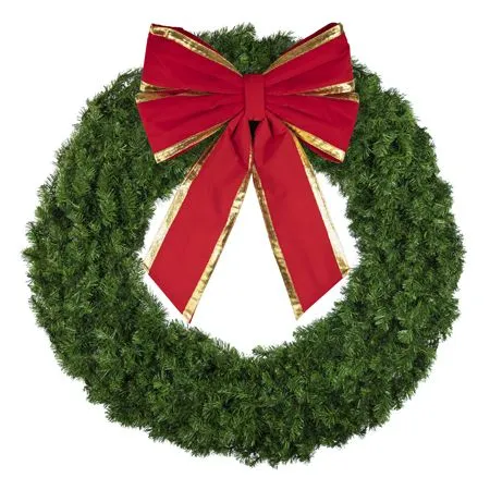 60" Unlit Deluxe Oregon Fir Wreath - Bow Option Available - Image 3