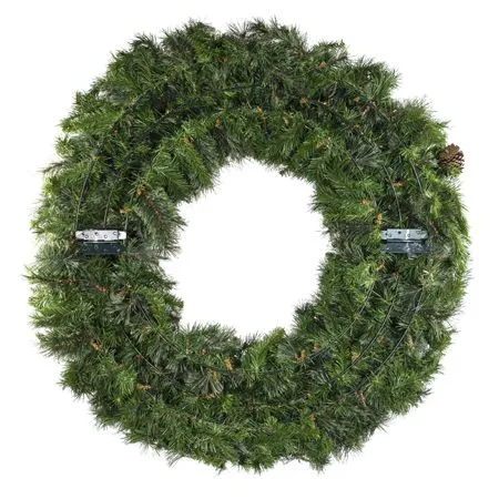 60" Unlit Deluxe Mixed Pine Wreath - Bow Option Available - Image 5