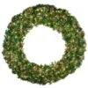 72" Lit Pure White And Red Deluxe Oregon Fir Wreath - Bow Option Available
